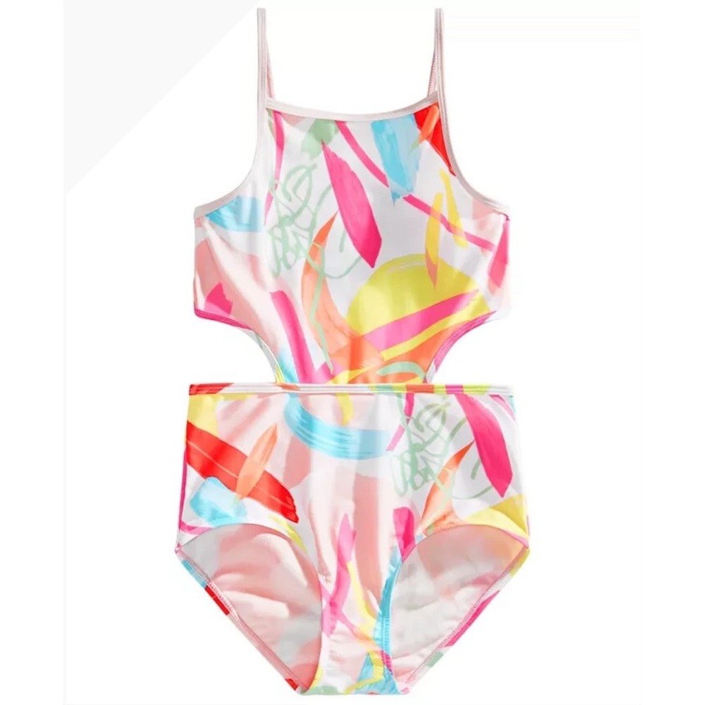 Ideology Swimsuit Kids Size 14 Multicolor Matisse Cutout One Piece Monokini